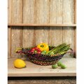 Homeroots Colorful Braided Jute Centerpiece Basket with Handles 384102